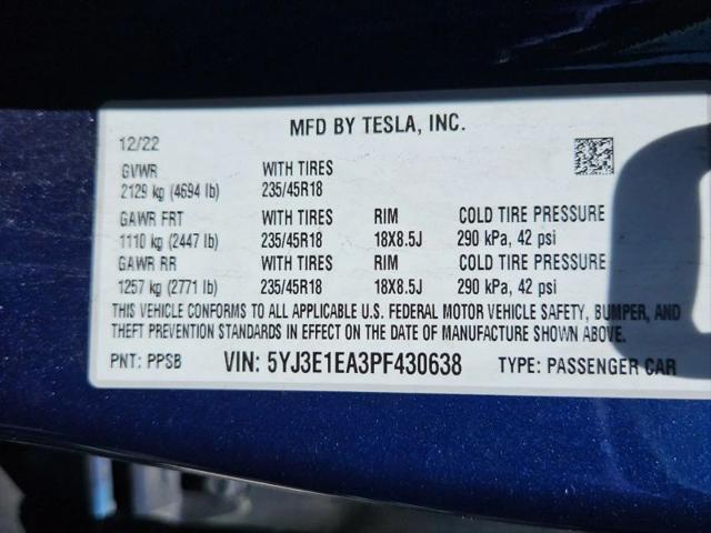 2023 Tesla Model 3 Rear-Wheel Drive