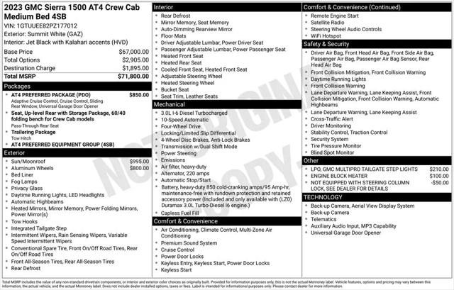 2023 GMC Sierra 1500 4WD Crew Cab Standard Box AT4 for sale in Fargo, ND