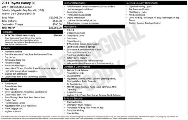 2011 Toyota Camry SE