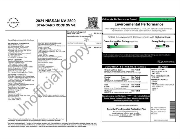 2021 Nissan 2500 SV Standard Roof V6