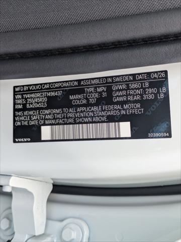 2026 Volvo XC60 Plug-In Hybrid Plus, T8 AWD Electric/Gasoline, Dark