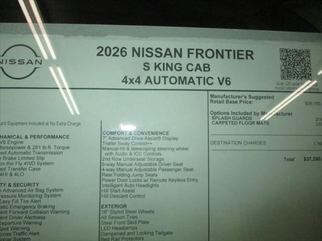 2026 Nissan Frontier King Cab S 4x4