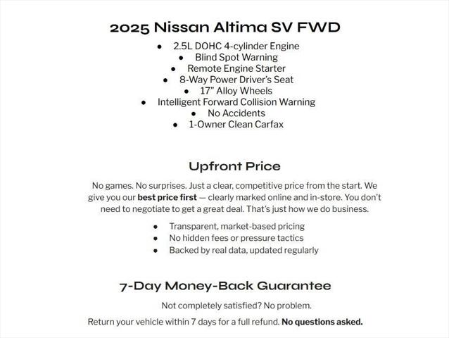 2025 Nissan Altima SV FWD