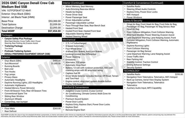 2026 GMC Canyon Denali, 4WD