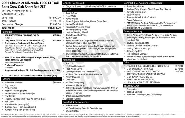 2021 Chevrolet Silverado 1500 4WD Crew Cab Short Bed LT Trail Boss