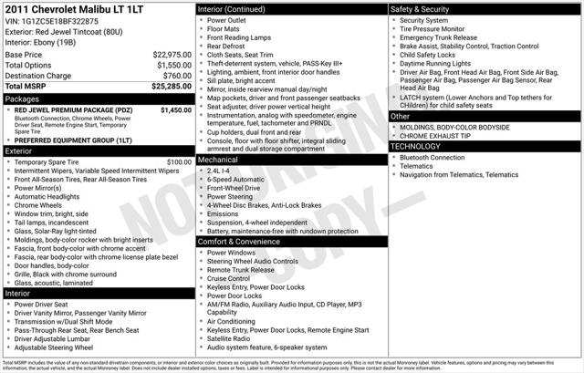 2011 Chevrolet Malibu 1LT