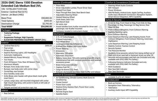 2026 GMC Sierra 1500 Double Cab, Standard Bed, Elevation, 4WD