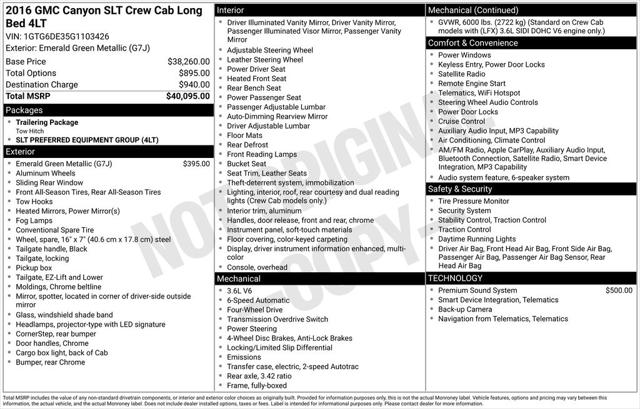 2016 GMC Canyon SLT