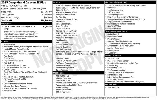 2015 Dodge Grand Caravan SE Plus