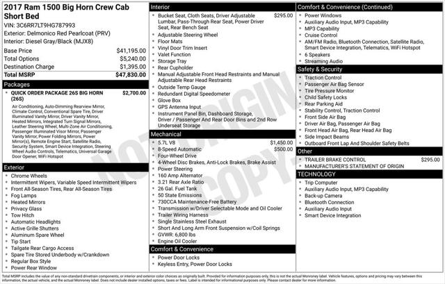 2017 Ram 1500 Big Horn Crew Cab 4x4 5'7" Box