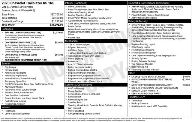 2023 Chevrolet TrailBlazer AWD RS