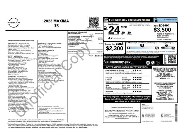 2023 Nissan Maxima SR Xtronic CVT