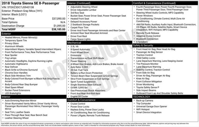 2018 Toyota Sienna SE 8 Passenger