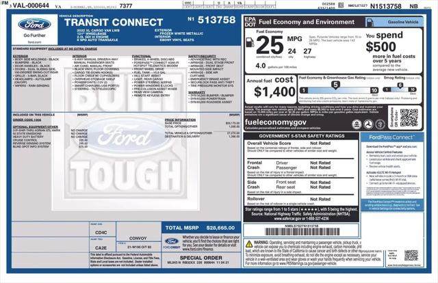 2022 Ford Transit Connect XL Cargo Van