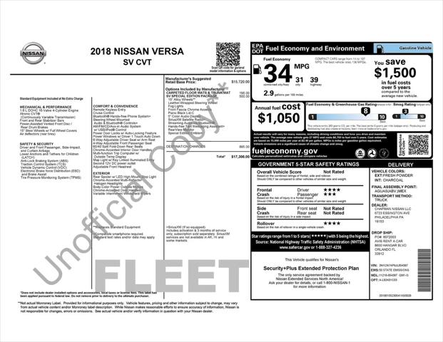 2018 Nissan Versa 1.6 SV