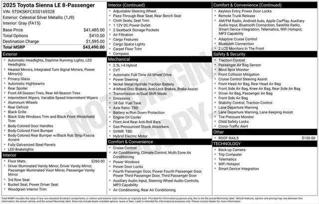 2025 Toyota Sienna LE