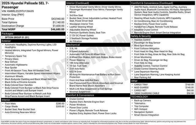 2026 Hyundai Palisade SEL 7P for sale in Pikeville, KY