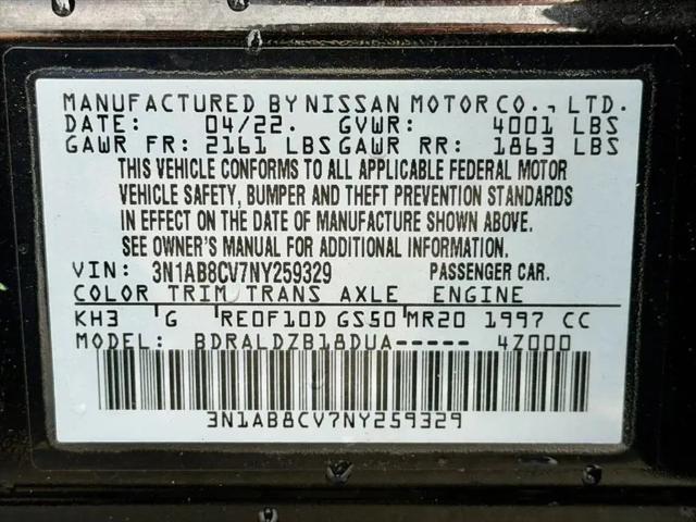 2022 Nissan Sentra SV Xtronic CVT