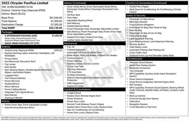 2022 Chrysler Pacifica Limited AWD