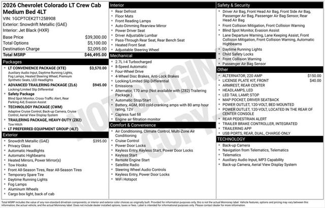 2026 Chevrolet Colorado LT, 4WD