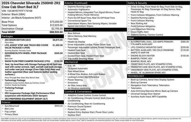 2026 Chevrolet Silverado 2500HD Crew Cab, Standard Bed, XR2, 4WD