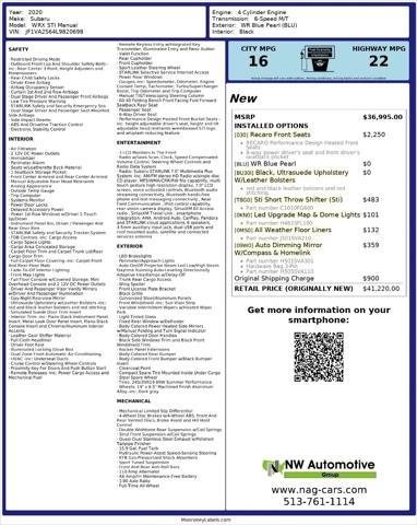2020 Subaru WRX STI STI Manual