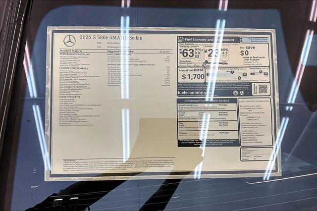 2026 Mercedes-Benz S 580e 4MATIC