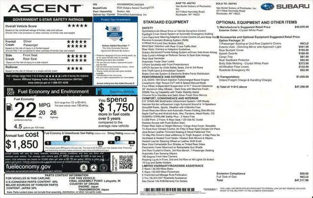 2020 Subaru Ascent Touring for sale in Hamburg, NY