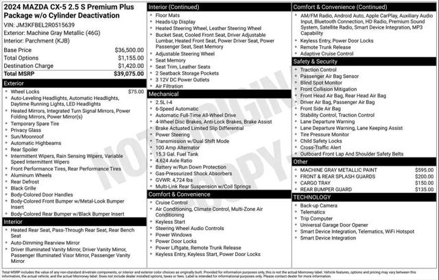 2024 Mazda CX-5 2.5 S Premium Plus for sale in Huntsville, AL