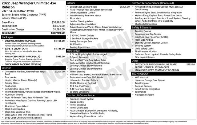 2022 Jeep Wrangler 4xe Unlimited Rubicon 4x4