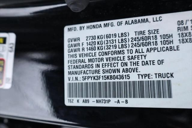 2019 Honda Ridgeline Sport