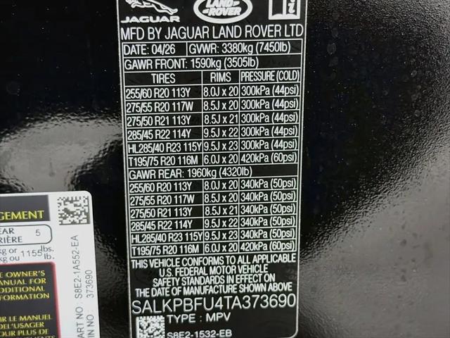 2026 Land Rover Range Rover P400 SE 7 Seat