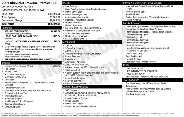2021 Chevrolet Traverse AWD Premier