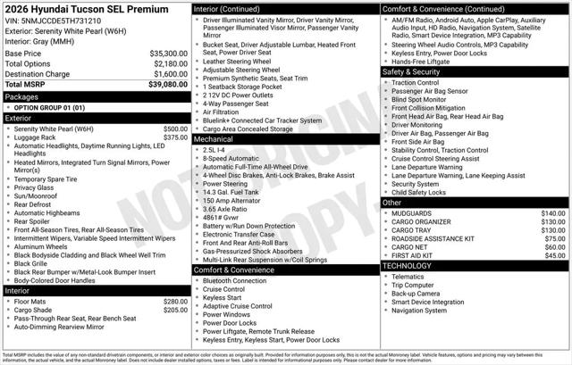 2026 Hyundai Tucson SEL Premium for sale in Pikeville, KY