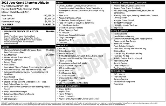 2023 Jeep Grand Cherokee Altitude 4x2