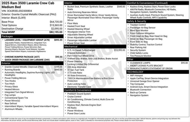 2025 Ram 3500 Laramie Crew Cab 4x4 6'4" Box
