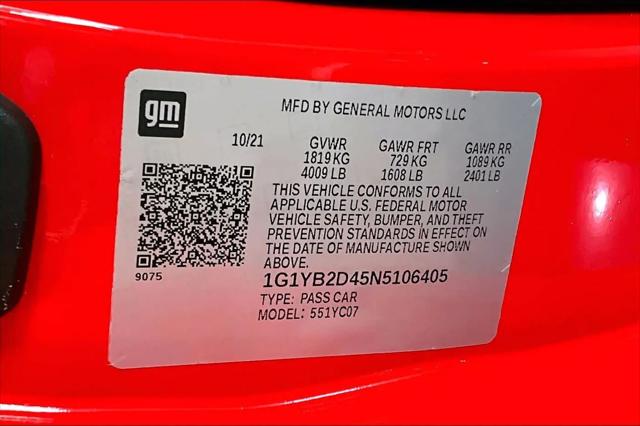 2022 Chevrolet Corvette Stingray RWD Coupe 2LT