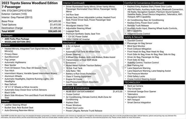 2023 Toyota Sienna Woodland Edition