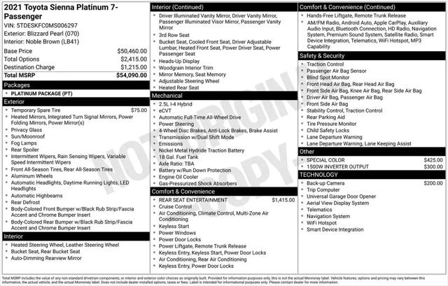 2021 Toyota Sienna Platinum