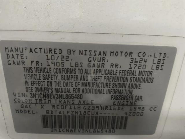 2022 Nissan Versa 1.6 SV Xtronic CVT