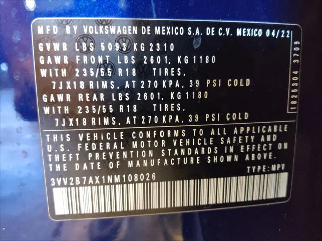 2022 Volkswagen Tiguan 2.0T SE