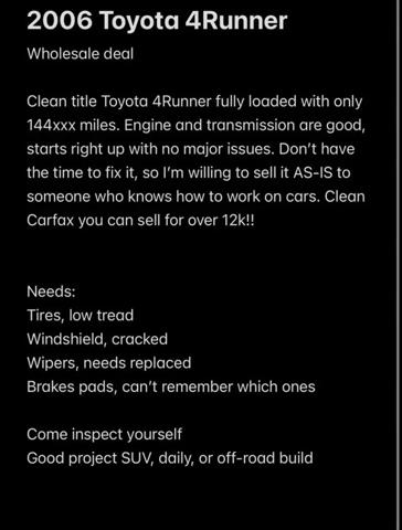 2006 Toyota 4Runner Limited V6