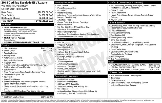 2018 Cadillac Escalade ESV Luxury