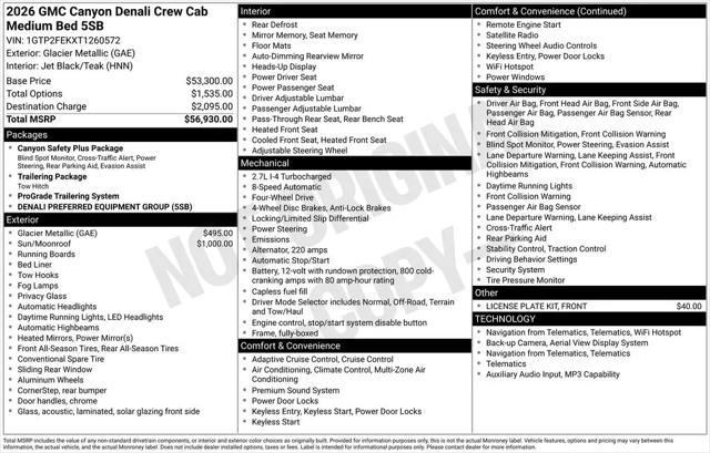 2026 GMC Canyon Denali, 4WD