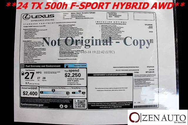 2024 Lexus TX 500h F SPORT Luxury