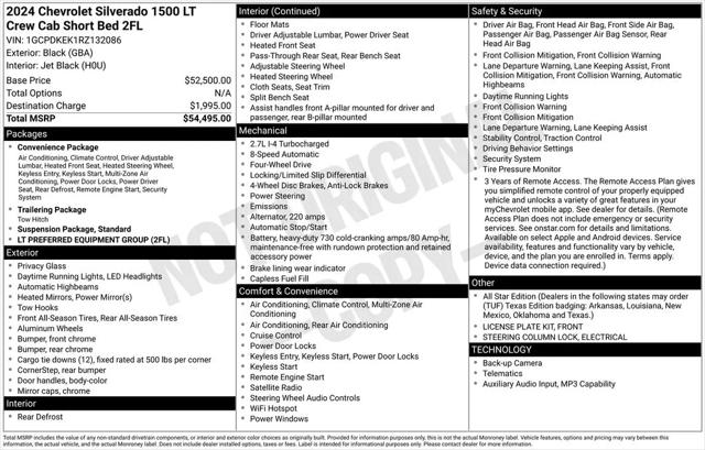 2024 Chevrolet Silverado 1500 4WD Crew Cab Short Bed LT with 2FL