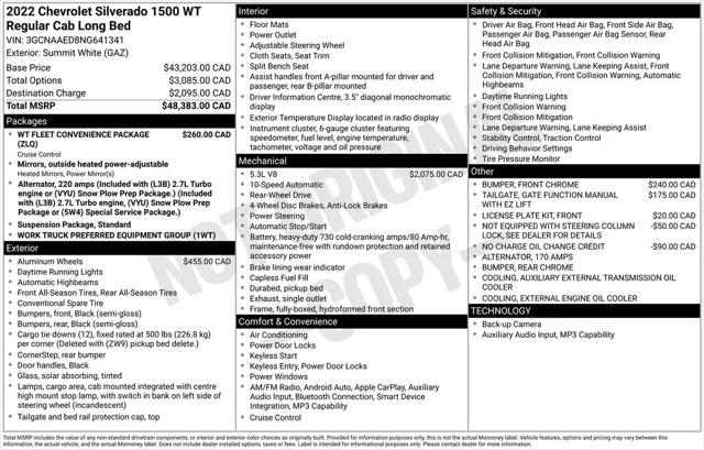 2022 Chevrolet Silverado 1500 Work Truck