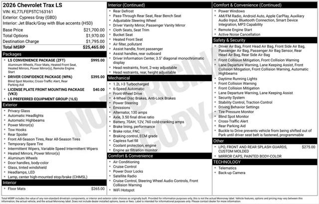 2026 Chevrolet Trax FWD LS