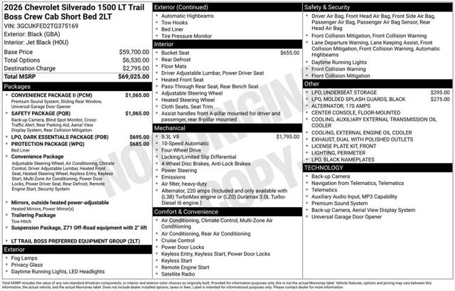 2026 Chevrolet Silverado 1500 4WD Crew Cab Short Bed LT Trail Boss