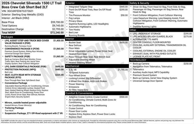 2026 Chevrolet Silverado 1500 4WD Crew Cab Short Bed LT Trail Boss